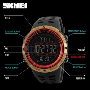 Montres multifonctions pour hommes SKMEI 1251, réveil, <span class=keywords><strong>chrono</strong></span>, étanche 5 bars, montre numérique, Reloj Hombre, montre de sport d'extérieur pour hommes - Product Image 3