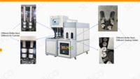 Machine de soufflage de bouteilles en plastique semi-automatique à 2 cavités, 5 ml, 2 L, facile à utiliser, 800 BPH