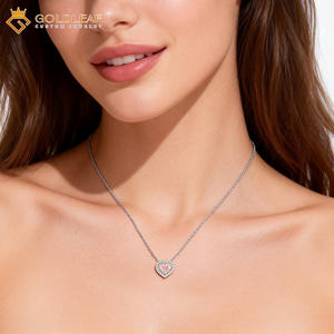 Collar con Colgante de Diamante Cultivado en Laboratorio Goldleaf Classic, Corte Corazón, Oro de 14k, Certificado IGI, Regalo para Compromiso, Boda, Aniversario, Fiesta - Product Image 1