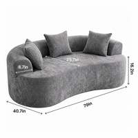 Canapé d'angle trois places en chenille pour appartement - Design moderne, durable et écologique