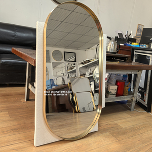 <span class=keywords><strong>Marco</strong></span> grande <span class=keywords><strong>de</strong></span> aluminio dorado, estilo <span class=keywords><strong>de</strong></span> decoración artística redonda, espejo decorativo montado en la <span class=keywords><strong>pared</strong></span>, espejo ovalado cuadrado <span class=keywords><strong>de</strong></span> círculo profundo para sala <span class=keywords><strong>de</strong></span> estar - Product Image 4