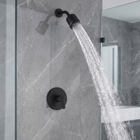 Robinet de douche gris anthracite Starlight avec affichage numérique LED, pommeau de douche effet pluie, ensemble de mitigeur de douche en laiton pour salle de bain