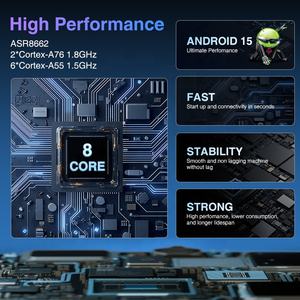 Nouveauté : écran tactile universel Android 15 de 9 pouces, CarPlay sans fil intelligent pour lecteur, Bluetooth, DSP, stéréo, GPS, aide au recul, RGB - Product Image 3