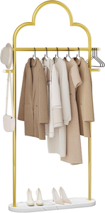 <span class=keywords><strong>Porte</strong></span>-manteau en métal blanc en forme de nuage avec 4 crochets, base en bois écologique, idéal pour les boutiques et les chambres. - Product Image 6