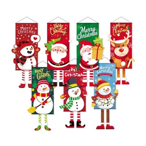 Venta caliente Navidad creativo muñeco de nieve <span class=keywords><strong>Santa</strong></span> Claus banderas colgantes accesorios de decoración adornos de ambiente para el hogar - Product Image 3