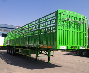 รถพ่วงบรรทุกสินค้าแบบใหม่เอี่ยม 3 เพลา รับน้ำหนักได้ 60 ถึง 100 ตัน พร้อมรั้วเหล็ก - Product Image 5