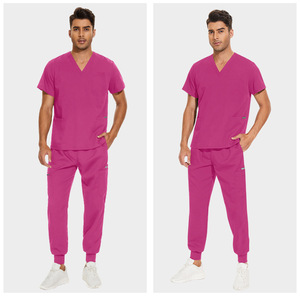 Conjuntos de uniformes médicos unisex transfronterizos de tela Dobby de poliéster para enfermeras y médicos, estilo europeo, para comercio exterior. - Product Image 6