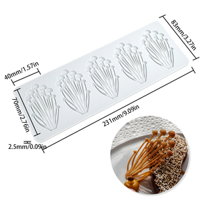 แม่พิมพ์ซิลิโคนรูปเห็ดเอโนกิ สำหรับทำขนม ตกแต่งเค้ก พร้อมแผ่นลูกไม้สำหรับทำขนม - Product Image 4