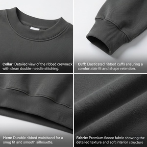 Sudadera Oversize de Cuello Redondo para Hombre, Modelo TKAN1151D, con Logo Personalizado, Estilo Urbano, Hombros Caídos, Mezcla de Spandex/Algodón - Product Image 2