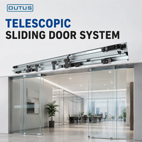 Système de porte coulissante télescopique automatique OUTUS pour entrée de bâtiment commercial
