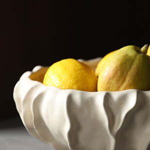 Plato de Frutas de Porcelana Blanca con Diseño de Viento Silencioso, Adornos Modernos y Sencillos, Arte Abstracto, Decoración de Escritorio, Sala de Estar, Mesa de Centro - Product Image 4