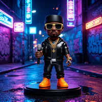 Juguete Bobblehead de Resina OEM/ODM, Figura Personalizada de Personaje de Rapero Callejero con Logotipo, Muñeco con Cabeza Móvil para Regalos y Promoción