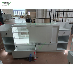 Quầy trưng bày thuốc lá, đồ hút thuốc hiện đại bằng gỗ, kính, đèn LED, chắc chắn, dùng cho cửa hàng bán lẻ - Product Image 2