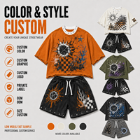Ensemble de sport IKDEER personnalisé à blocs de couleur, imperméable, en polyester et nylon, coupe-vent, survêtement, veste zippée et short pour homme