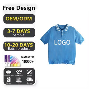 Polo Marni Blue para hombre con rayas contrastantes en el cuello y el dobladillo para un aspecto desgastado y moderno - Product Image 1