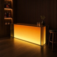 Comptoir de réception en acrylique long et lumineux à LED, sur mesure, de qualité supérieure, pour hôtel, hall d'entrée, club