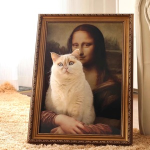 Marco de Fotos Tridimensional de la <span class=keywords><strong>Mona</strong></span> Lisa con Cama para Gatos, Novedoso e Interesante para Mascotas Felinas - Product Image 1