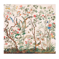 Papier peint mural moderne ignifuge et imperméable, motif floral et oiseaux chinois, taille personnalisée