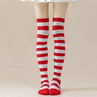 Femmes Cosplay Anime rayé JK Style Long Tube jambe-cuisse haute chaussettes genou japonais genou pour quotidien pour les vacances de noël d'hiver