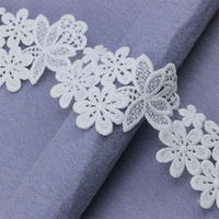 Vente en gros d'usine à bas prix, dentelle en guipure chimique en nylon, fil de coton blanc pour enfants, largeur de 3 à 5 cm