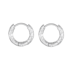 Pendientes de aro Amy Amy Fashion, diseño geométrico chapado en plata para mujer, estilo clásico, regalo de joyería PE2949 - Product Image 3