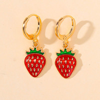 SC vente en gros à la mode ananas pastèque banane boucles d'oreilles cerise fraise boucles d'oreilles fruits d'été boucles d'oreilles à clipser pour les filles