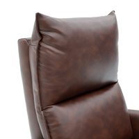 Geeksofa Chaise inclinable électrique en cuir moderne Télécommande Tissu microfibre Cadre en bois extensible Caractéristique Base en étoile