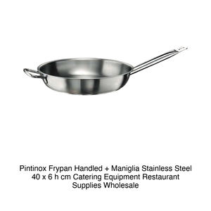 Stainless Steel Frying <b>Pan</b> with Long Handle and Helper Handle Ø 40 cm H 6 cm Pintinox - Product Image 2