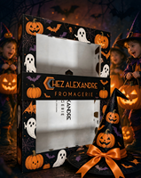 Boîte en papier tendance et écologique en matériaux recyclés avec gaufrage, sac d'Halloween pour chapeaux et produits d'Halloween