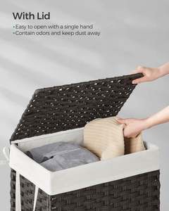 Farbenfrohe Rattankörbe für die Speisekammer Doppelseitiger Wäschekorb Grauer Weidenkorb Deko-Set mit <span class=keywords><strong>2</strong></span> Stück - Product Image 3