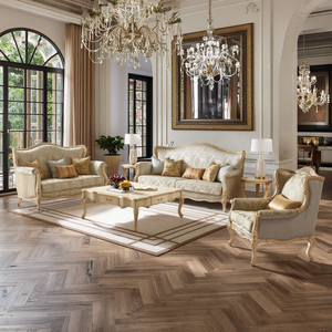 Muebles de Villa de corte francés, sofá tallado en madera maciza, tela 1 2 <span class=keywords><strong>3</strong></span> módulo, combinación de sofá antiguo para sala de estar, muebles - Product Image 3