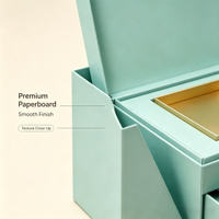 Boîte cadeau en carton rigide multicouche écologique personnalisée avec ouverture à double porte et tiroir pour ensemble de thé, cosmétiques et soins de la peau
