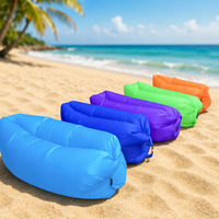 Canapé-lit gonflable moderne, inclinable, pliable et portable avec fonction massage pour la plage, le camping et le sommeil en extérieur, pour une personne.