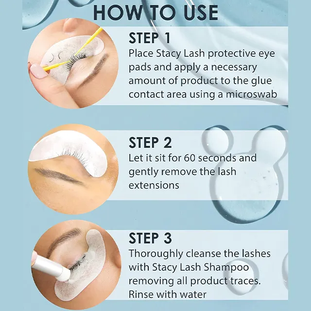 Removedor de cola para cílios coreano, ferramentas para limpar cílios, primer de cílios, removedor de cola e cola