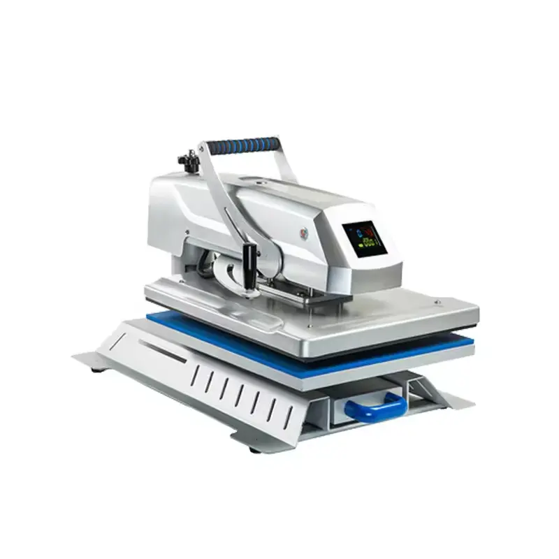 Draw out and swing away silver 15''x15'' Sublimation T-shirt Flatbed heat press machine for transfer printing