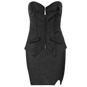 Corset amincissant et gainant professionnel à rayures noires, style européen et américain, avec fermeture éclair, effet push-up et sans coutures - Product Image 5