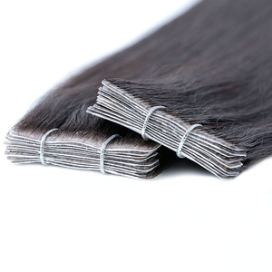 Extensions de cheveux naturels et réutilisables K.SWIGS Salon Virgin Remy, invisibles, ultra-fines, avec bandes adhésives, plus de 40 couleurs disponibles, durables et sans nœuds. - Product Image 1