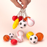 Porte-clés Mini Ballon de Sport Junior à Fort Rebond, Balle Anti-Stress en Mousse PU de 1,5 Pouce, Jouet Souple et Rebondissant, Cadeau Promotionnel pour Jeunes, Personnalisable