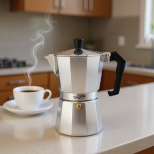 Cafetera Oryx de Aluminio para 6 Tazas, Compatible con Inducción, Tipo Moka - Product Image 3