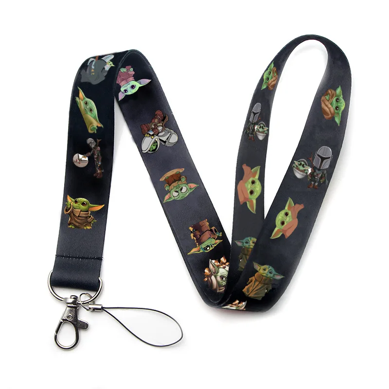Модный детский персонализированный шнурок для мобильного телефона Yoda, дешевый шнурок с логотипом на заказ для разрешения на работу, шнурок для телефона