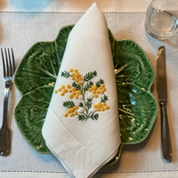 Serviettes carrées en coton bio 100% durables, à motifs modernes brodés et imprimés, écologiques, réutilisables, personnalisables