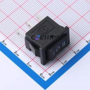 HX KCD1-103 Rocker Switch Through hole Component (THT) Switch Without Solder Tab Black 6A - Product Image 1