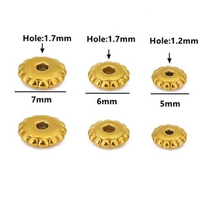 Separadores de Bordes Redondos de 5mm y 6mm |   Separador de Discos de Acero Inoxidable Chapado en Oro PVD para Hacer Joyería, Pulseras y Collares - Product Image 2