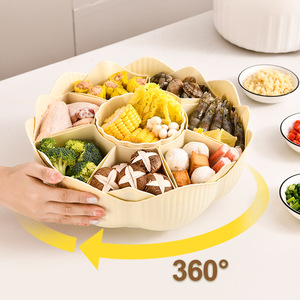 Plateau de service rotatif pour fondue, 8 compartiments, double couche, transparent, compatible lave-vaisselle, pour cuisine - Product Image 3