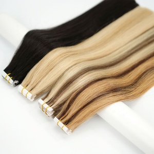 Extensions de cheveux à bandes adhésives en cheveux humains russes de qualité supérieure, extensions de cheveux à bandes adhésives fines de qualité supérieure, cheveux naturels Remy - Product Image 1