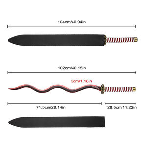 Usine en gros 104cm démon tueur rouge Serpent Nichirin lame <span class=keywords><strong>Kimetsu</strong></span> No Yaiba Iguro <span class=keywords><strong>Obanai</strong></span> Katana épée réel - Product Image 2