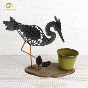 Kích Thước Lớn Chim Hình Dạng Kim Loại Động Vật Trồng Dễ Thương Sắt Thủ Công Ngoài Trời Vườn & Nhà Sử Dụng Nhà Máy Nóng Bán Chim Trồng - Product Image 4