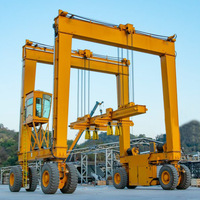 Estructura de acero Doble viga Neumático de goma Grúa de pórtico 32-40 Ton Motor diésel Control PLC Operado a distancia
