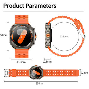 ساعة ذكية Z7 Ultra بشاشة AMOLED مقاس 1.46 بوصة، قياس معدل ضربات القلب، مكالمات بلوتوث، نظام تحديد المواقع GPS، بطارية كبيرة، حزامان، ساعة رياضية خارجية - Product Image 2