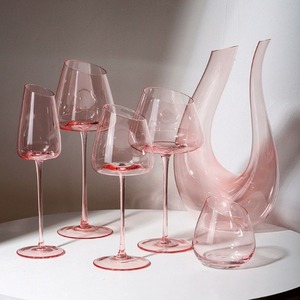 <span class=keywords><strong>Copa</strong></span> <span class=keywords><strong>de</strong></span> <span class=keywords><strong>Vino</strong></span> Tinto <span class=keywords><strong>de</strong></span> Cristal Rosa con <span class=keywords><strong>Boca</strong></span> Inclinada, Estilo Francés, Elegante, Moderna y Sencilla, Ecológica, con Diseño <span class=keywords><strong>de</strong></span> Flamenco - Product Image 2